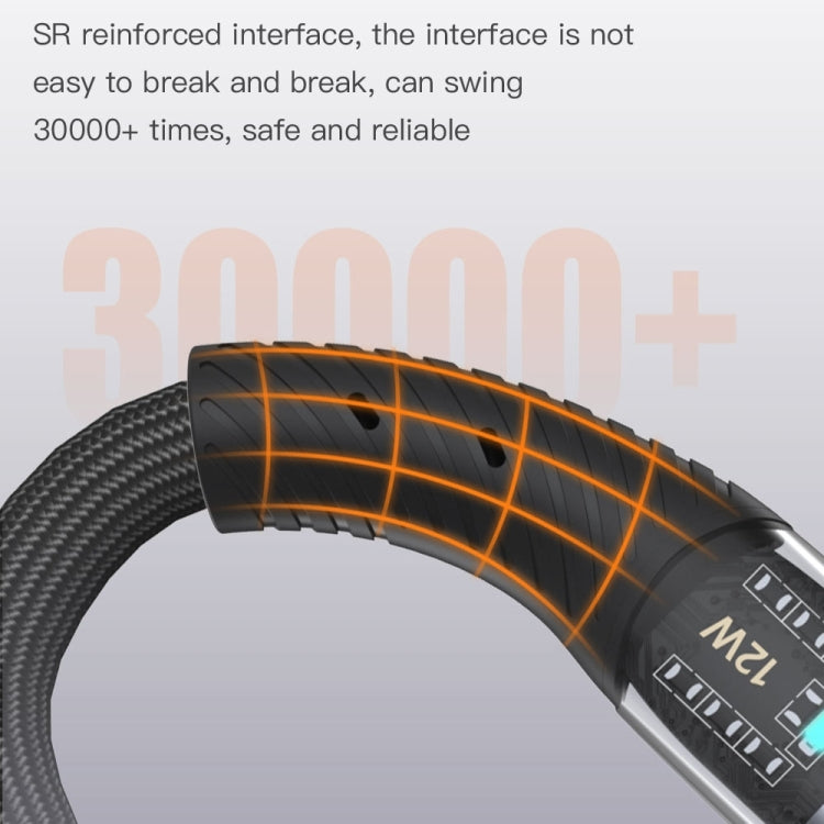 TOTU CB-8-L 12W USB to 8 Pin Transparent Braided Data Cable, Length: 1.5m - Normal Style Cable by TOTUDESIGN | Online Shopping UK | buy2fix