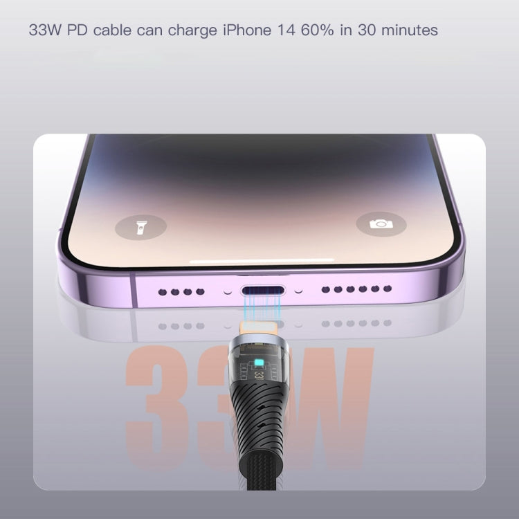 TOTU CB-8-L 12W USB to 8 Pin Transparent Braided Data Cable, Length: 1.5m - Normal Style Cable by TOTUDESIGN | Online Shopping UK | buy2fix