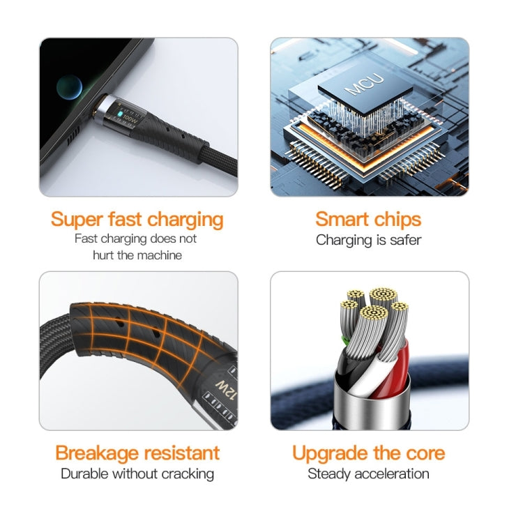 TOTU CB-8-L 12W USB to 8 Pin Transparent Braided Data Cable, Length: 1.5m - Normal Style Cable by TOTUDESIGN | Online Shopping UK | buy2fix