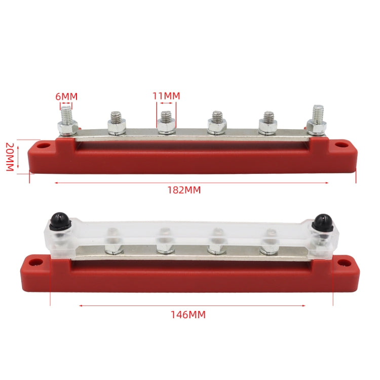 CP-3125 1 Pair RV Yacht 150A High Current Single-row 4-way Busbar with 12pcs Terminals by buy2fix