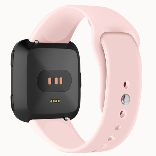 For Fitbit Versa 2 / Fitbit Versa / Fitbit Versa Lite Solid Color Silicone Watch Band, Size:S(Pink) - Watch Bands by buy2fix | Online Shopping UK | buy2fix