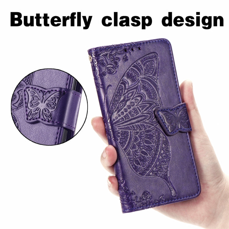 For Realme C53 Butterfly Love Flower Embossed Leather Phone Case(Dark Purple) by buy2fix