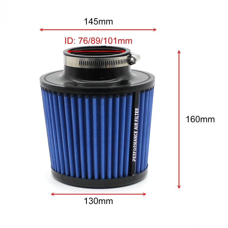 XH-UN077-079 Car High Flow Cold Cone Engine Air Intake Filter, Size:101mm(Black) - Air Intake System by buy2fix | Online Shopping UK | buy2fix