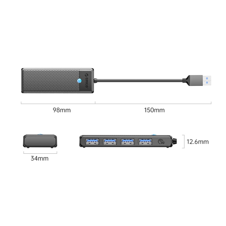 ORICO PAPW4A-U3 4 in 1 USB to USB Multi-function Docking Station HUB Adapter(Black) - USB HUB by ORICO | Online Shopping UK | buy2fix