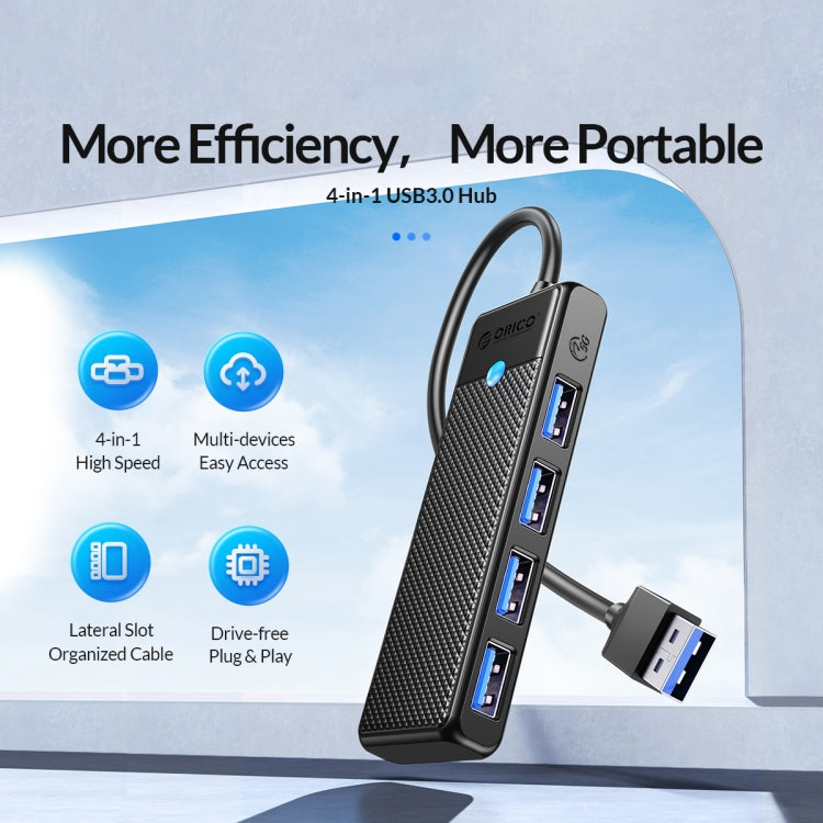 ORICO PAPW4A-U3 4 in 1 USB to USB Multi-function Docking Station HUB Adapter(Black) - USB HUB by ORICO | Online Shopping UK | buy2fix