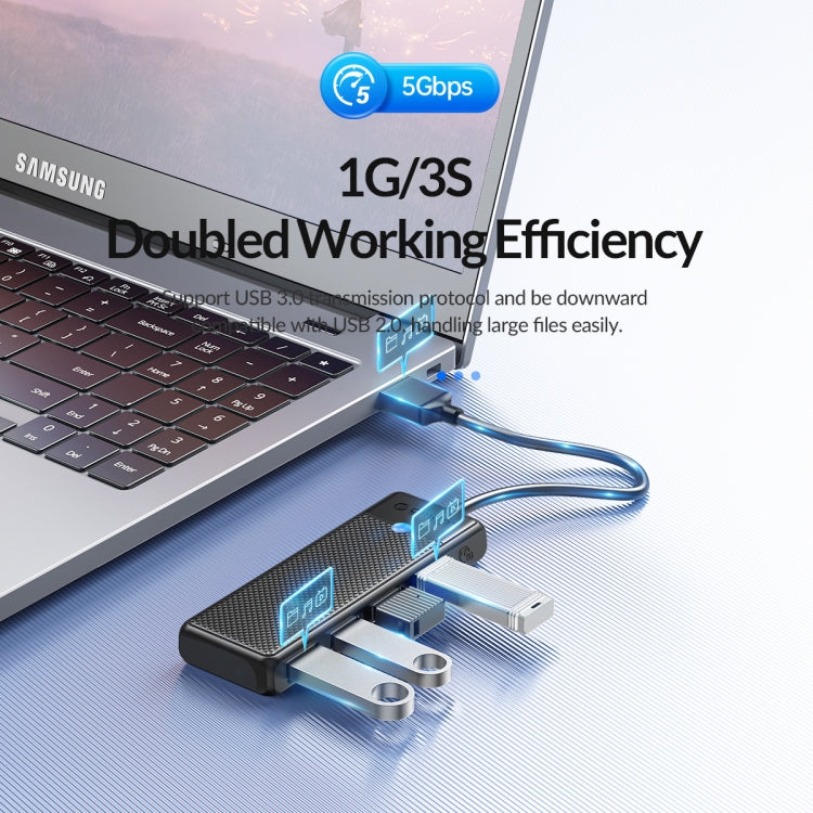 ORICO PAPW4A-U3 4 in 1 USB to USB Multi-function Docking Station HUB Adapter(Black) - USB HUB by ORICO | Online Shopping UK | buy2fix
