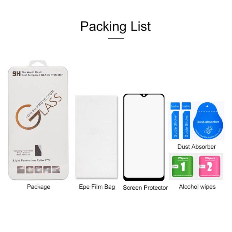 For Xiaomi Redmi 9 Full Glue Full Screen Tempered Glass Film(Black) by buy2fix