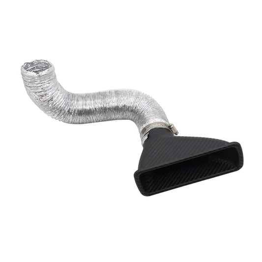 XH-UN099 Carbon Fiber Car Front Bumper Turbo Air Intake Inlet Pipe Air Funnel Kit(Square) by buy2fix