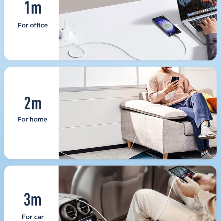 JOYROOM SA26-AC3 Flash Charge Series 3A USB to USB-C / Type-C Fast Charging Data Cable, Cable Length:1m(Black) by JOYROOM