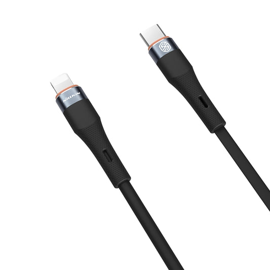 Nillkin 2.4A USB-C/Type-C to 8 Pin Silicone Data Cable, Length: 1.2m(Black) by NILLKIN
