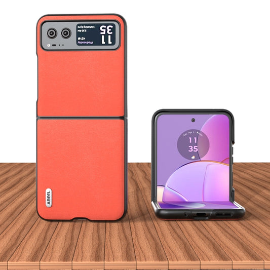 For Motorola Razr 40 ABEEL Haze Texture PU Phone Case(Red) by buy2fix