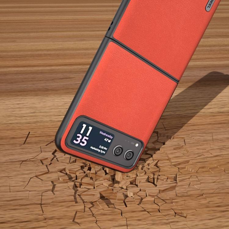 For Motorola Razr 40 ABEEL Haze Texture PU Phone Case(Red) by buy2fix