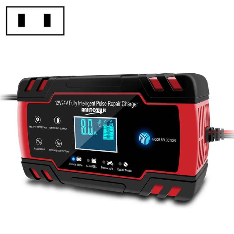 ANHTCzyx 12V 8A / 24V 4A Automobile Battery Charger Motorcycle Battery Repair Type AGM(US Plug) - Battery Charger by buy2fix | Online Shopping UK | buy2fix