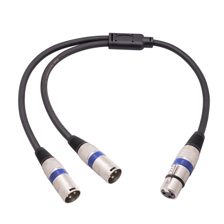 2055YMMF-05 XLR 3pin Female to Dual Male Audio Cable, Length: 50cm(Black+Blue) - Microphone Audio Cable & Connector by buy2fix | Online Shopping UK | buy2fix