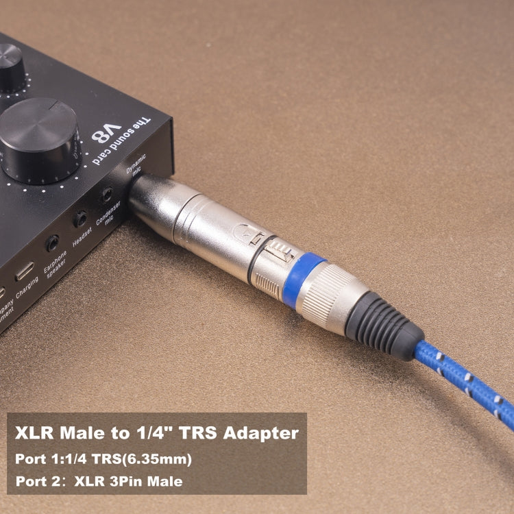 LZ1180 6.35mm 1/4 TRS Male to XLR 3pin Male Adapter - Microphone Audio Cable & Connector by buy2fix | Online Shopping UK | buy2fix