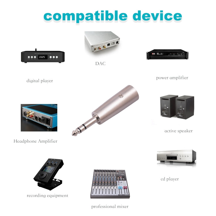 2206-1 6.35mm 1/4 TRS Male to XLR 3pin Male Adapter - Microphone Audio Cable & Connector by buy2fix | Online Shopping UK | buy2fix