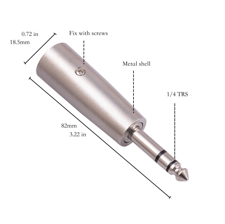 2206-1 6.35mm 1/4 TRS Male to XLR 3pin Male Adapter - Microphone Audio Cable & Connector by buy2fix | Online Shopping UK | buy2fix
