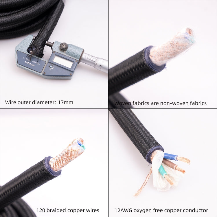 3720 HiFi Audio Universal AC Power Cable US Plug, Length:1m - Microphone Audio Cable & Connector by buy2fix | Online Shopping UK | buy2fix