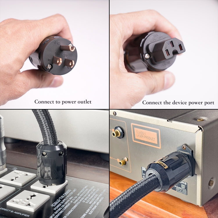 3720 HiFi Audio Universal AC Power Cable US Plug, Length:1m - Microphone Audio Cable & Connector by buy2fix | Online Shopping UK | buy2fix