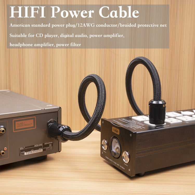 3720 HiFi Audio Universal AC Power Cable US Plug, Length:2m - Microphone Audio Cable & Connector by buy2fix | Online Shopping UK | buy2fix