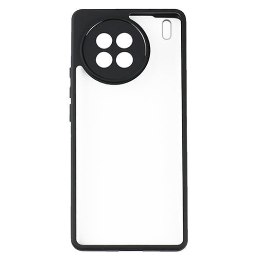 For vivo X90 Frosted TPU + Transparent PC Phone Case(Black) by buy2fix