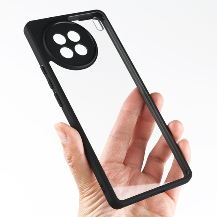 For vivo X90 Frosted TPU + Transparent PC Phone Case(Black) by buy2fix