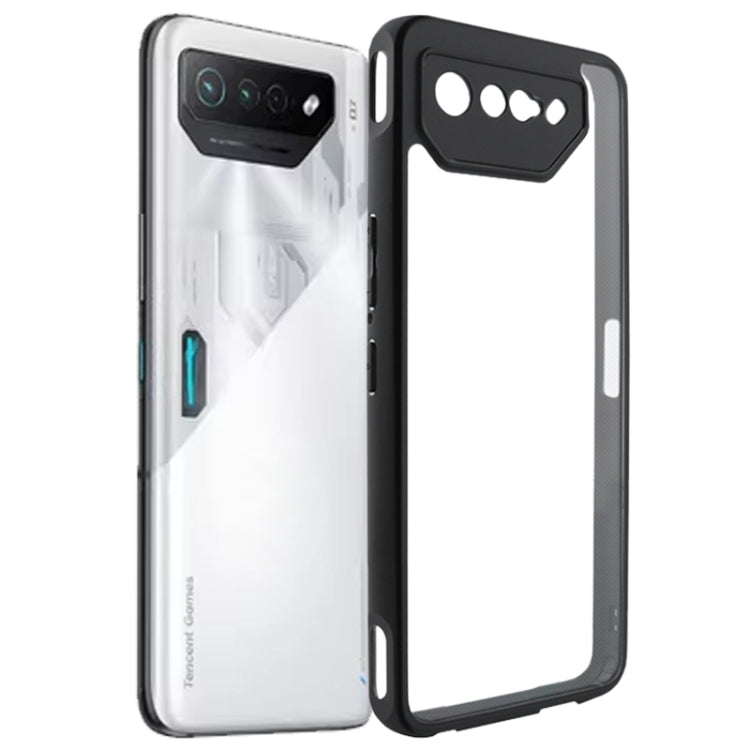 For Asus ROG Phone 7 Frosted TPU + Transparent PC Phone Case(Black) - ASUS Cases by buy2fix | Online Shopping UK | buy2fix