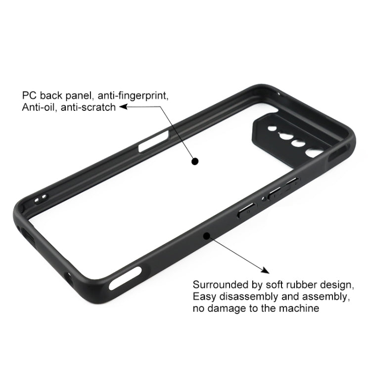 For Asus ROG Phone 7 Frosted TPU + Transparent PC Phone Case(Black) - ASUS Cases by buy2fix | Online Shopping UK | buy2fix
