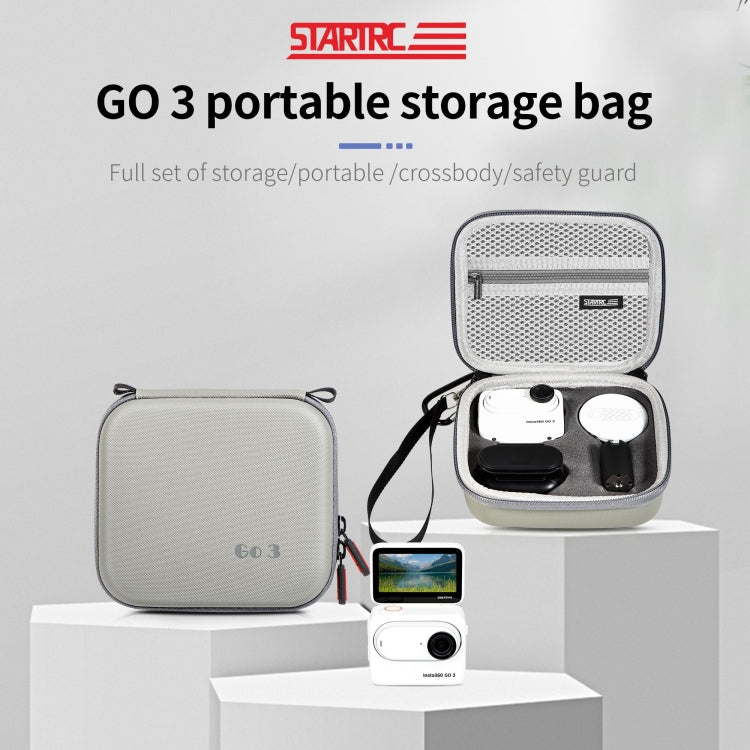 For Insta360 GO 3 / GO 3S STARTRC Portable PU Storage Box Case(Grey) - Case & Bags by STARTRC | Online Shopping UK | buy2fix
