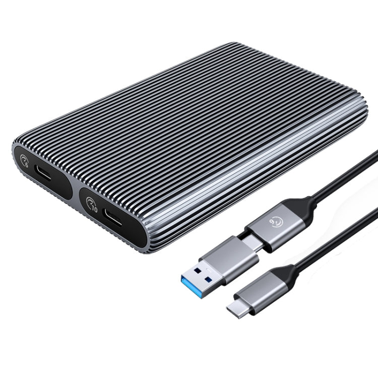 ORICO AM2C3-2SN Dual-bay M.2 NVME + SATA SSD Enclosure(Grey) - HDD Enclosure by ORICO | Online Shopping UK | buy2fix