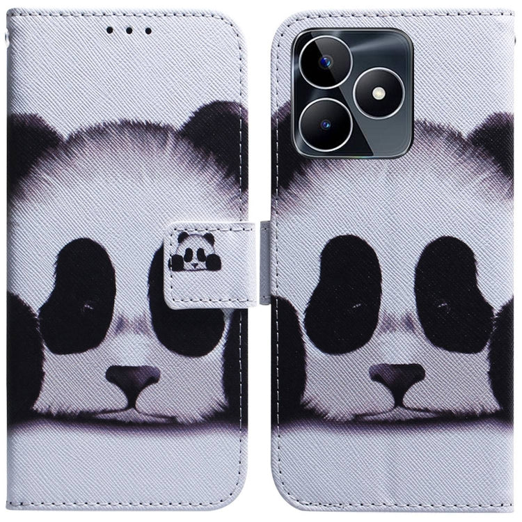 For Realme C53 / Narzo N53 Coloured Drawing Flip Leather Phone Case(Panda) - Realme Cases by buy2fix | Online Shopping UK | buy2fix