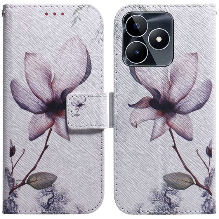 For Realme C53 / Narzo N53 Coloured Drawing Flip Leather Phone Case(Magnolia) - Realme Cases by buy2fix | Online Shopping UK | buy2fix