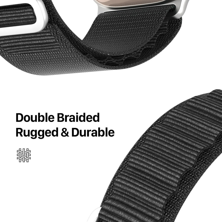 For Apple Watch SE 2023 44mm DUX DUCIS GS Series Nylon Loop Watch Band(Black) - Watch Bands by DUX DUCIS | Online Shopping UK | buy2fix