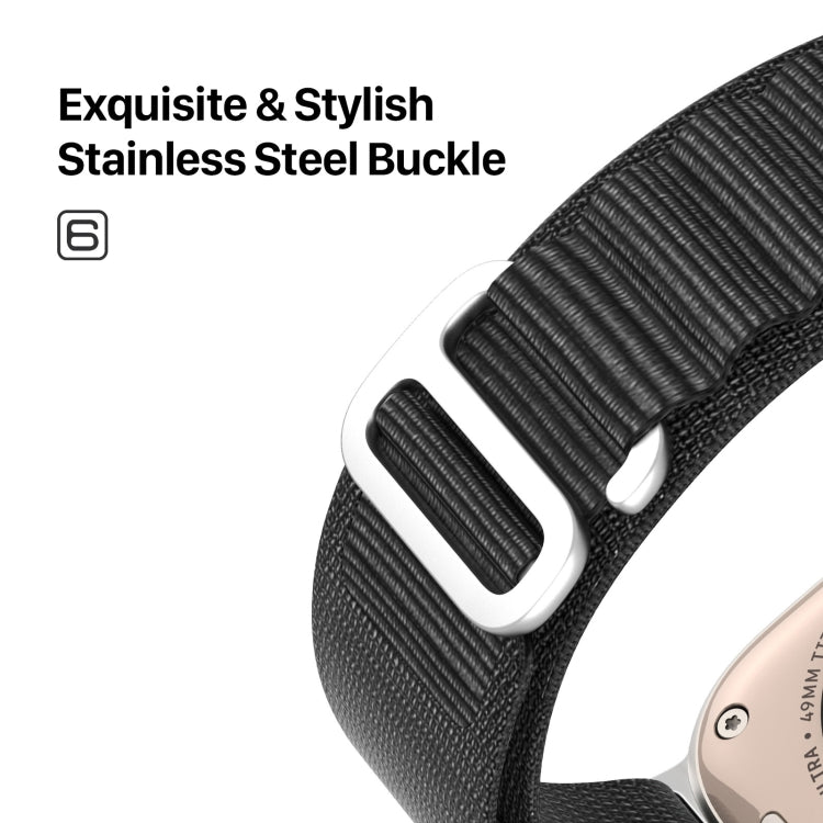 For Apple Watch SE 2023 44mm DUX DUCIS GS Series Nylon Loop Watch Band(Black) - Watch Bands by DUX DUCIS | Online Shopping UK | buy2fix