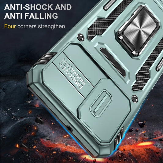 Motorola Moto G73 Armor PC + TPU Camera Shield Phone Case(Alpine Green) by buy2fix