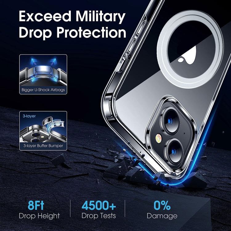 For iPhone 15 LK Crystal Clear MagSafe Magnetic Phone Case(Transparent) by buy2fix