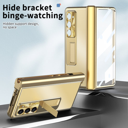 For Samsung Galaxy Z Fold5 Aluminum Alloy Double Hinge Shockproof Phone Protective Case(Gold) by buy2fix