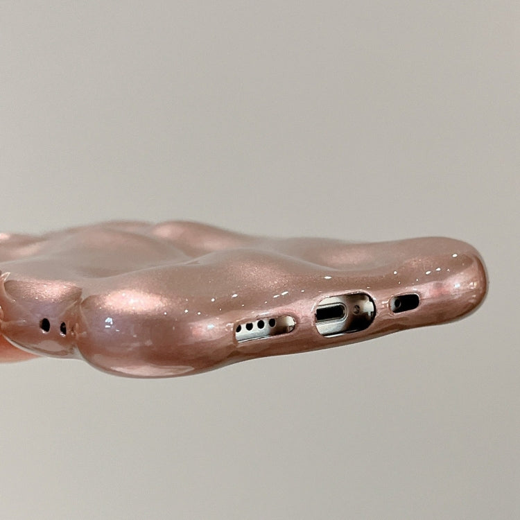 For iPhone 15 Pro Max Wave Bubbles TPU Phone Case(Pearlescent Brown) by buy2fix