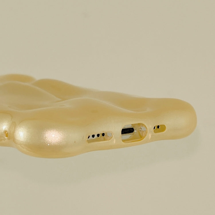 For iPhone 15 Pro Max Wave Bubbles TPU Phone Case(Pearlescent Yellow) by buy2fix