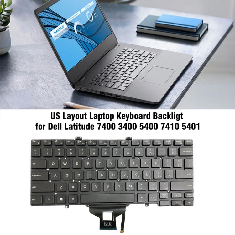 For Dell Latitude 7400 / E7400 / L3400 / 5400 US Version Backlight Keyboard - Replacement Keyboards by buy2fix | Online Shopping UK | buy2fix