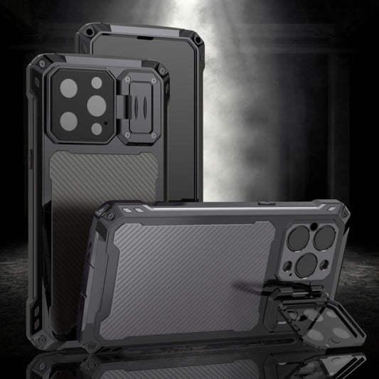 For iPhone 14 Pro Max Shockproof Life Waterproof Dustproof Metal MagSafe Phone Case(Black) - iPhone 14 Pro Max Cases by buy2fix | Online Shopping UK | buy2fix