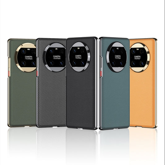 For Huawei Mate 40 Pro GKK Electroplating Leather Surface Phone Case(Cyan) by GKK