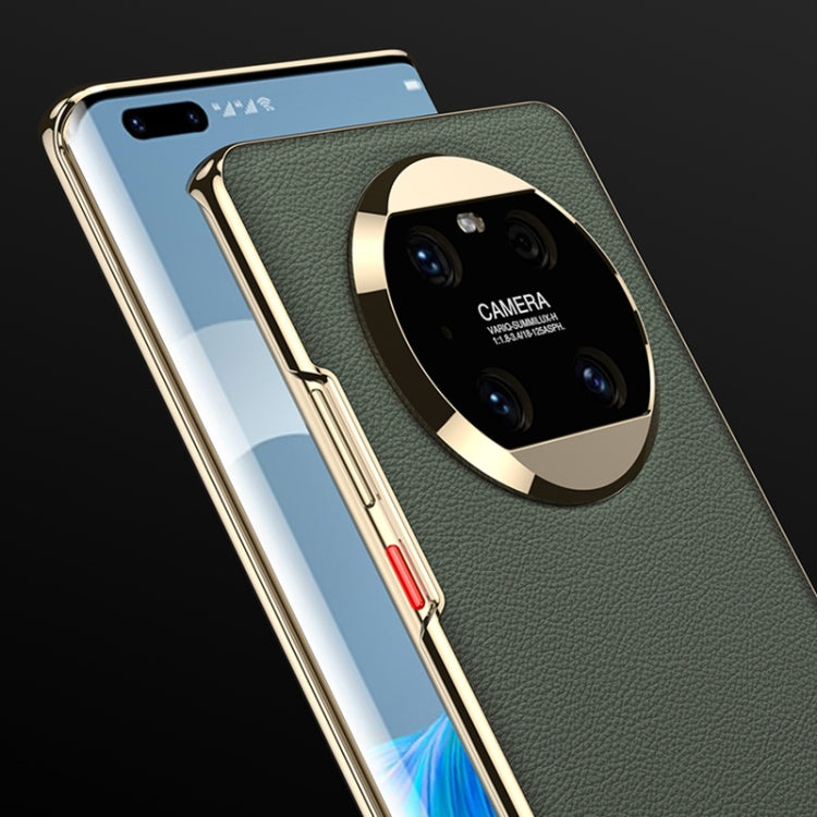 For Huawei Mate 40 Pro GKK Electroplating Leather Surface Phone Case(Carbon Fiber) - Huawei Cases by GKK | Online Shopping UK | buy2fix