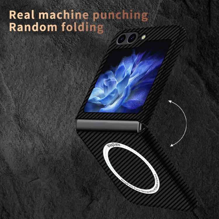 For Samsung Galaxy Z Flip5 Carbon Fiber Texture MagSafe Magnetic Phone Case(Red) by buy2fix
