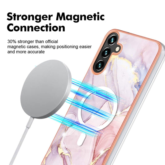 For Samsung Galaxy A54 5G Marble Pattern Dual-side IMD Magsafe TPU Phone Case(Rose Gold 005) by buy2fix
