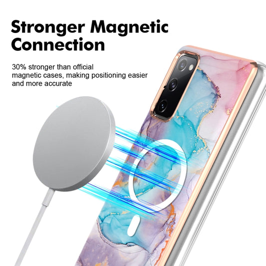 For Samsung Galaxy S20 FE 5G&4G / S20 Lite / S20 Fan Edition Marble Pattern Dual-side IMD Magsafe TPU Phone Case(Blue Marble) by buy2fix
