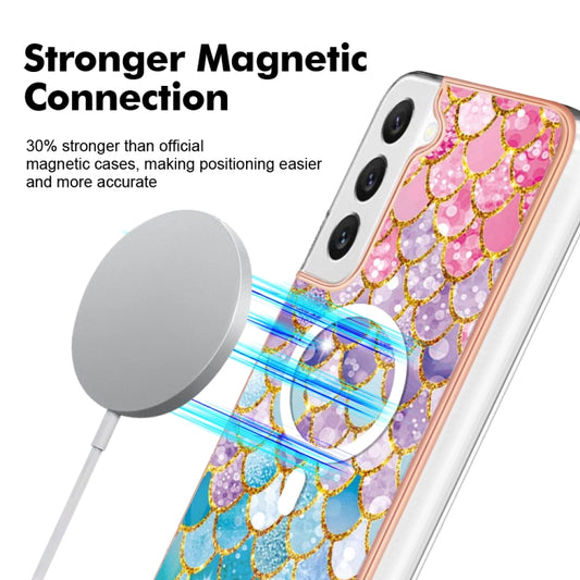 For Samsung Galaxy S23+ 5G Marble Pattern Dual-side IMD Magsafe TPU Phone Case(Colorful Scales) by buy2fix
