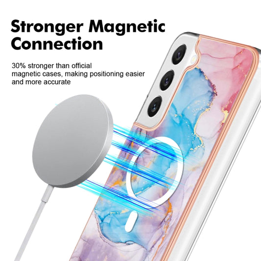 For Samsung Galaxy S23+ 5G Marble Pattern Dual-side IMD Magsafe TPU Phone Case(Blue Marble) by buy2fix