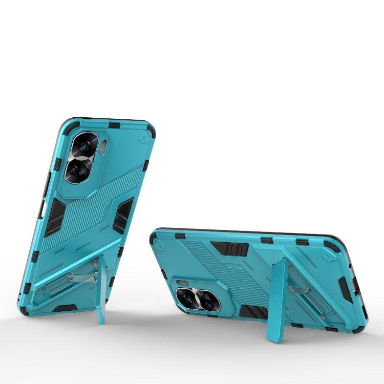For Honor 90 Lite 5G Global Punk Armor 2 in 1 PC + TPU Phone Case with Holder(Blue) - Honor Cases by buy2fix | Online Shopping UK | buy2fix
