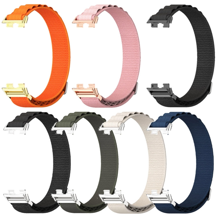 For Huawei Band 8 / 9 / 10 Mijobs Nylon Breathable Watch Band(Black+Silver) - Watch Bands by MIJOBS | Online Shopping UK | buy2fix